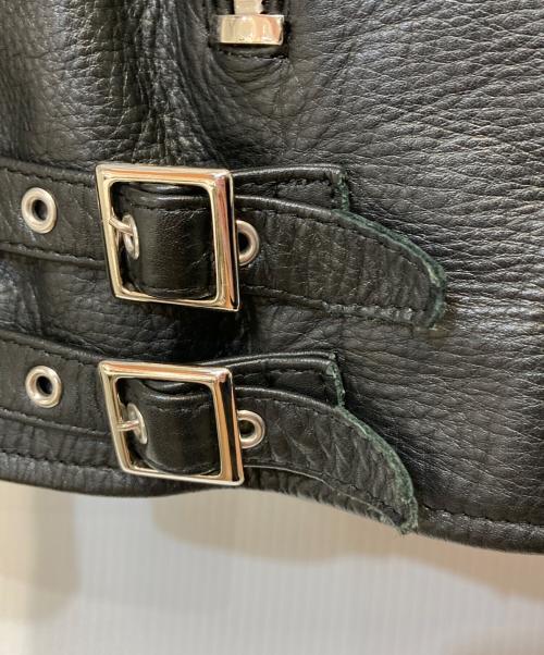 JOHN LAWRENCE SULLIVAN（ジョン ローレンス サリバン）JOHN LAWRENCE SULLIVAN (ジョン ローレンス サリバン) シングルライダースジャケット ブラック サイズ:34の古着・服飾アイテム