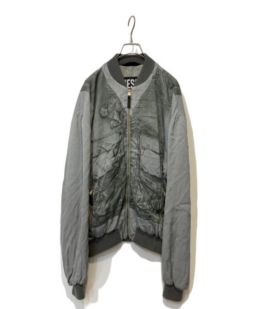 DIESEL（ディーゼル）DIESEL (ディーゼル) 転写 ボンバージャケット グリーン サイズ:Mの古着・服飾アイテム