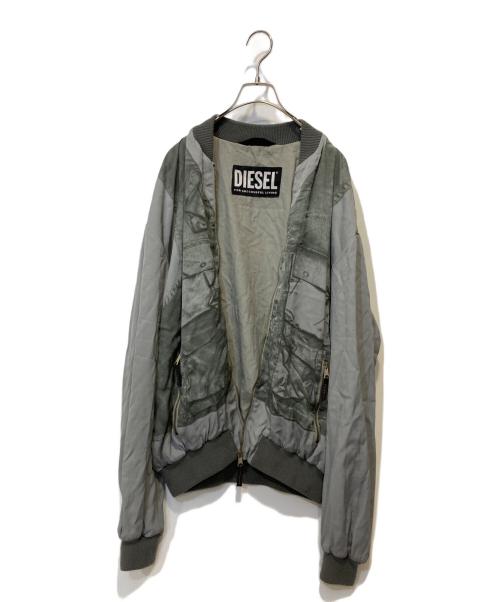 DIESEL（ディーゼル）DIESEL (ディーゼル) 転写 ボンバージャケット グリーン サイズ:Mの古着・服飾アイテム