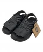 MALIBUマリブ）の古着「編み込みレザーサンダル」｜ブラック