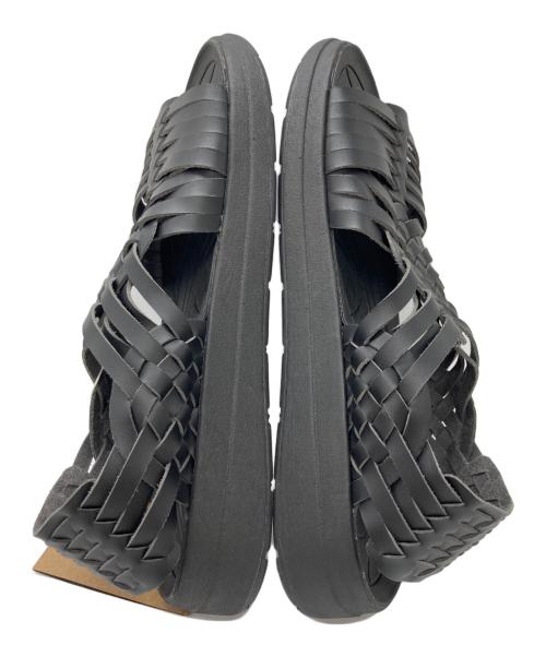 MALIBU（マリブ）MALIBU (マリブ) 編み込みレザーサンダル ブラック サイズ:26㎝の古着・服飾アイテム