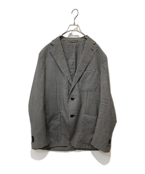 CARUSO（カルーゾ）CARUSO (カルーゾ) テーラードジャケット ブラック×ホワイト サイズ:50の古着・服飾アイテム