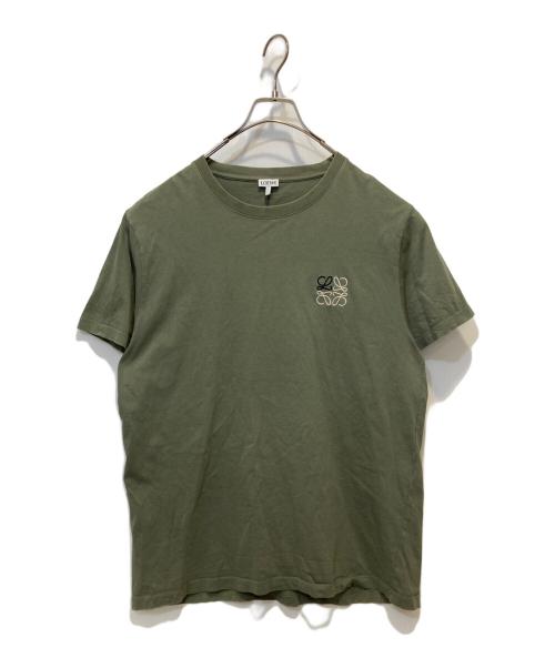 LOEWE（ロエベ）LOEWE (ロエベ) アナグラム刺繍Tシャツ オリーブ サイズ:Ｌの古着・服飾アイテム