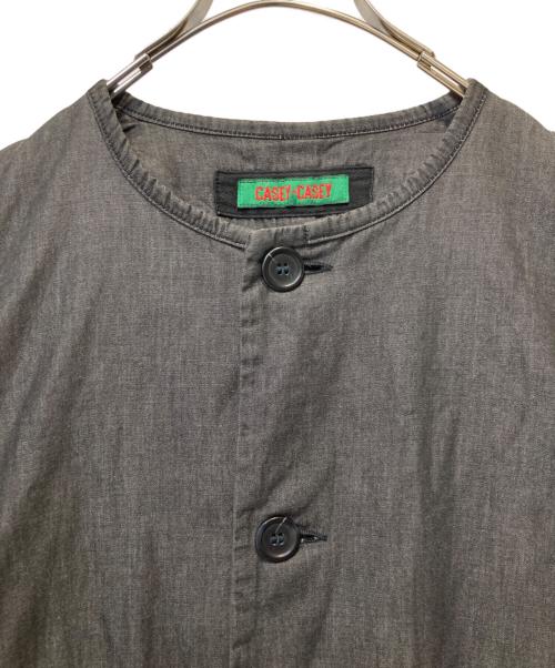 CASEY CASEY（ケーシーケーシー）CASEY CASEY (ケーシーケーシー) ノーカラーコットンジャケット ブラック サイズ:Mの古着・服飾アイテム