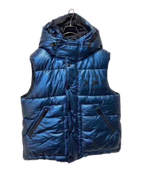 DIESEL（ディーゼル）DIESEL (ディーゼル) メタリックレイヤード中綿ベスト ブルー サイズ:Sの古着・服飾アイテム