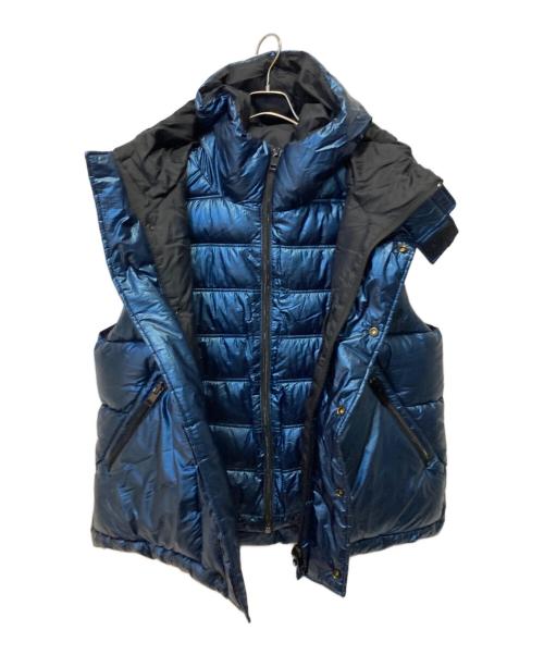 DIESEL（ディーゼル）DIESEL (ディーゼル) メタリックレイヤード中綿ベスト ブルー サイズ:Sの古着・服飾アイテム