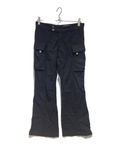 tricot COMME des GARCONS（トリココムデギャルソン）tricot COMME des GARCONS (トリココムデギャルソン) ストライプウールカーゴパンツ グレー サイズ:Mの古着・服飾アイテム