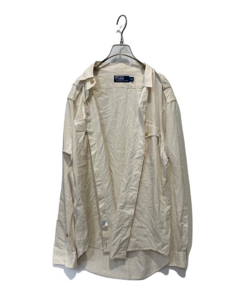 POLO RALPH LAUREN（ポロ・ラルフローレン）POLO RALPH LAUREN (ポロ・ラルフローレン) シルク混エポレットシャツ ベージュ サイズ:Ｌの古着・服飾アイテム