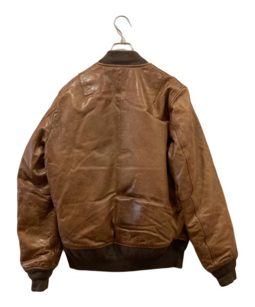 ALPHA INDUSTRIES（アルファインダストリーズ）ALPHA INDUSTRIES (アルファインダストリーズ) ラムレザーフライトジャケット ブラウン サイズ:Lの古着・服飾アイテム