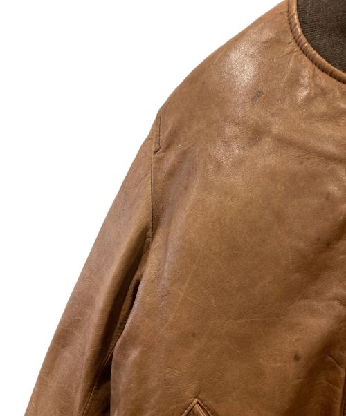 ALPHA INDUSTRIES（アルファインダストリーズ）ALPHA INDUSTRIES (アルファインダストリーズ) ラムレザーフライトジャケット ブラウン サイズ:Lの古着・服飾アイテム