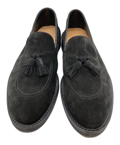 W.H（ダブルエイチ）W.H (ダブルエイチ) ヤヌスカーフ スエードタッセルローファー ブラック サイズ:26.5ｃｍの古着・服飾アイテム