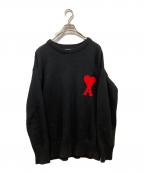 AMI Alexandre Mattiussiアミアレクサンドルマテュッシ）の古着「ハートロゴニット」｜ブラック