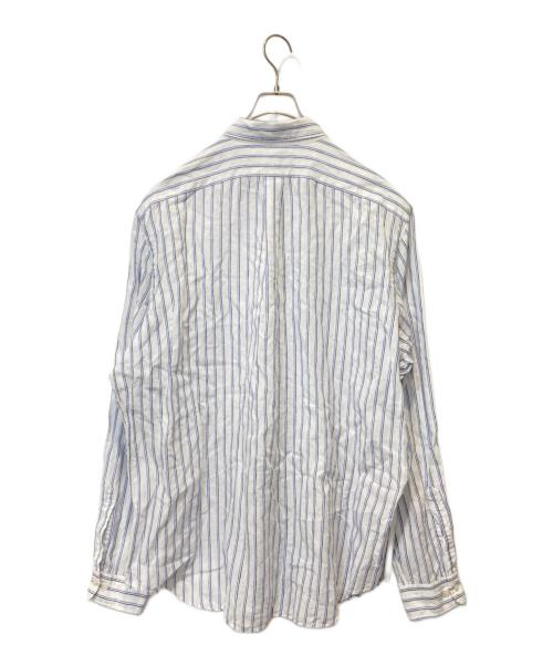 RALPH LAUREN（ラルフローレン）RALPH LAUREN (ラルフローレン) ストライプリネンシャツ ホワイト サイズ:17 1/2　XLの古着・服飾アイテム