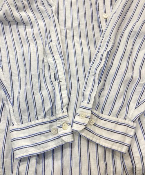 RALPH LAUREN（ラルフローレン）RALPH LAUREN (ラルフローレン) ストライプリネンシャツ ホワイト サイズ:17 1/2　XLの古着・服飾アイテム