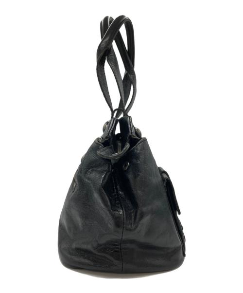 tricot COMME des GARCONS（トリココムデギャルソン）tricot COMME des GARCONS (トリココムデギャルソン) ゴートレザーハンドバッグ ブラックの古着・服飾アイテム