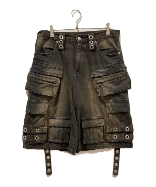 BREATH（ブレス）BREATH (ブレス) デニムハーフパンツ/DAMAGE CARGO BIG SHORTS ブラック サイズ:Mの古着・服飾アイテム