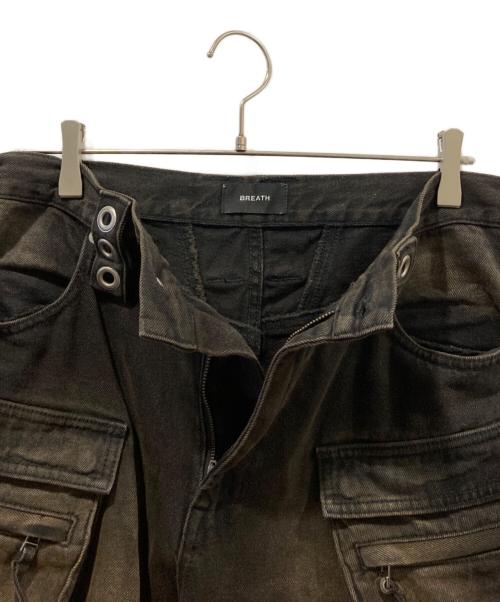 BREATH（ブレス）BREATH (ブレス) デニムハーフパンツ/DAMAGE CARGO BIG SHORTS ブラック サイズ:Mの古着・服飾アイテム