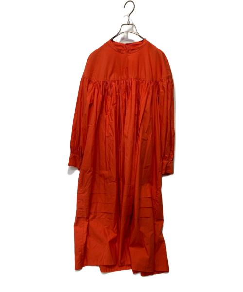 Veritecoeur（ヴェリテクール）Veritecoeur (ヴェリテクール) コットンハイウェストギャザーワンピース オレンジ サイズ:FREEの古着・服飾アイテム
