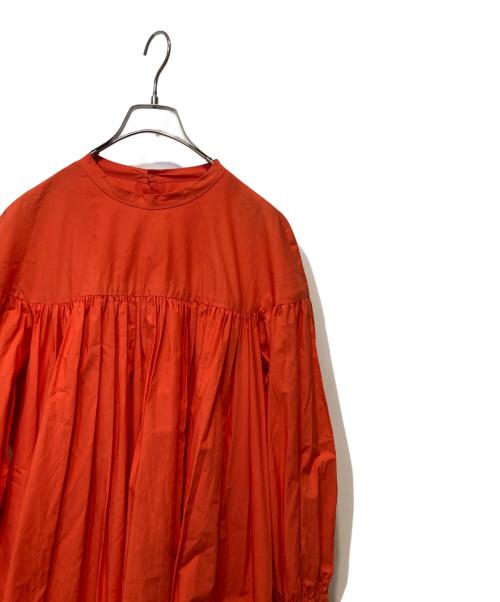 Veritecoeur（ヴェリテクール）Veritecoeur (ヴェリテクール) コットンハイウェストギャザーワンピース オレンジ サイズ:FREEの古着・服飾アイテム