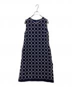 mina perhonenミナ ペルホネン）の古着「tambourineワンピース」｜ネイビー