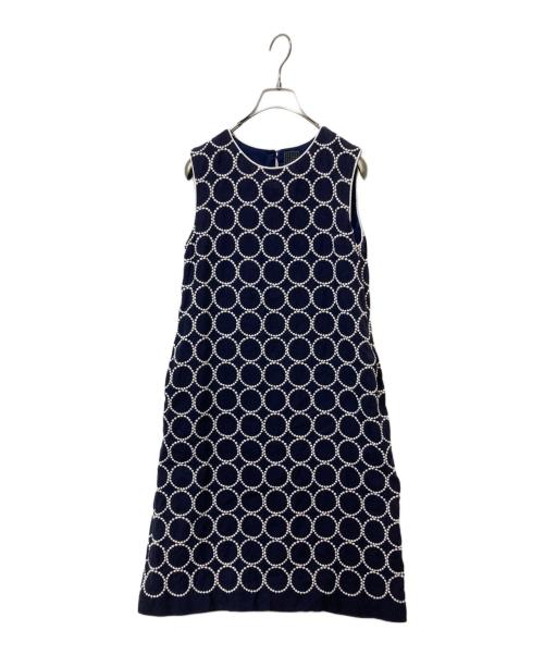 mina perhonen（ミナ ペルホネン）mina perhonen (ミナ ペルホネン) tambourineワンピース ネイビー サイズ:36の古着・服飾アイテム