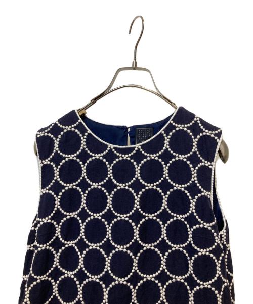 mina perhonen（ミナ ペルホネン）mina perhonen (ミナ ペルホネン) tambourineワンピース ネイビー サイズ:36の古着・服飾アイテム