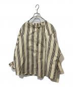 AKIRA NAKAアキラナカ）の古着「ドローストリングストライプブラウス」｜ベージュ