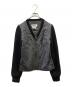 MM6 Maison Margiela（エムエムシックスメゾンマルジェラ）の古着「ニット切替レーヨンジャケット」｜グレー