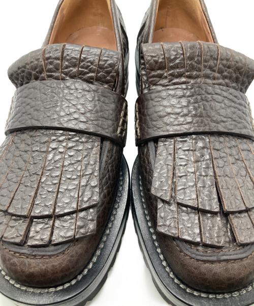 MARNI（マルニ）MARNI (マルニ) Leather Fringe Trim Accent Loafers ブラウン サイズ:37 1/2の古着・服飾アイテム
