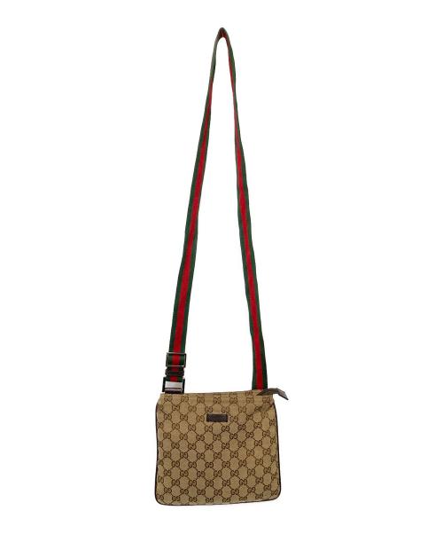 GUCCI（グッチ）GUCCI (グッチ) GGキャンバス シェリーライン ショルダーバッグ ブラウンの古着・服飾アイテム