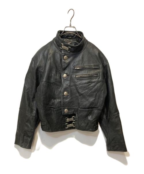 USED（ユーズド）USED (ユーズド) モーターサイクルレザージャケット ブラック サイズ:表記無しの古着・服飾アイテム