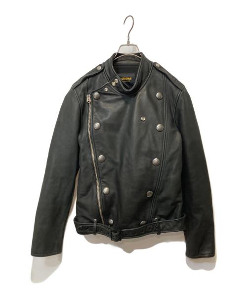 Simons（シモンズ）Simons (シモンズ) カウレザーダブルライダースジャケット ブラック サイズ:XLの古着・服飾アイテム
