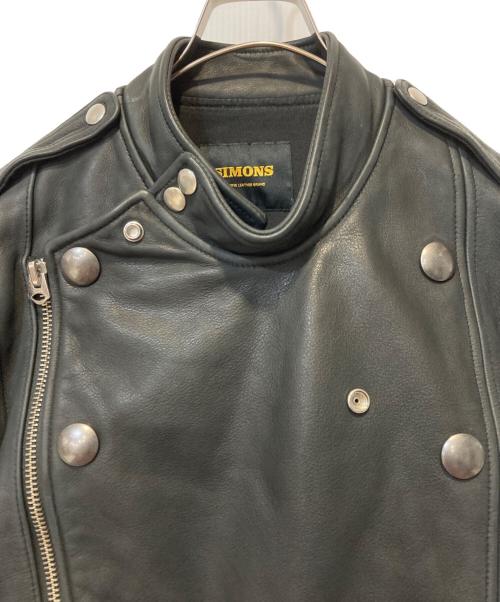 Simons（シモンズ）Simons (シモンズ) カウレザーダブルライダースジャケット ブラック サイズ:XLの古着・服飾アイテム