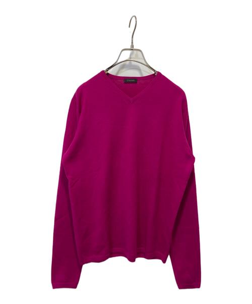 Cruciani（クルチアーニ）CRUCIANI (クルチアーニ) Vネックニット ピンク サイズ:表記無しの古着・服飾アイテム