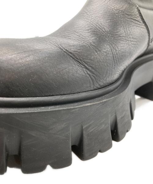 FABIO RUSCONI（ファビオルスコーニ）FABIO RUSCONI (ファビオルスコーニ) トラックソール サイドゴア ストレッチ ブーツ ブラック サイズ:39の古着・服飾アイテム