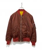 DIESELディーゼル）の古着「リバーシブルボンバージャケット」｜ワインレッド