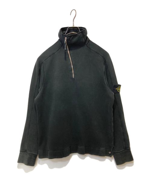 STONE ISLAND（ストーンアイランド）STONE ISLAND (ストーンアイランド) ハーフジップスウェット ブラック サイズ:Ｌの古着・服飾アイテム