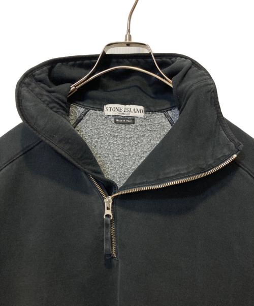 STONE ISLAND（ストーンアイランド）STONE ISLAND (ストーンアイランド) ハーフジップスウェット ブラック サイズ:Ｌの古着・服飾アイテム