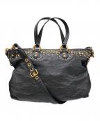 MIU MIUミュウミュウ）の古着「2WAYスタッズレザーバッグ」｜ブラック