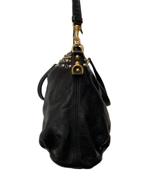 MIU MIU（ミュウミュウ）MIU MIU (ミュウミュウ) 2WAYスタッズレザーバッグ ブラックの古着・服飾アイテム