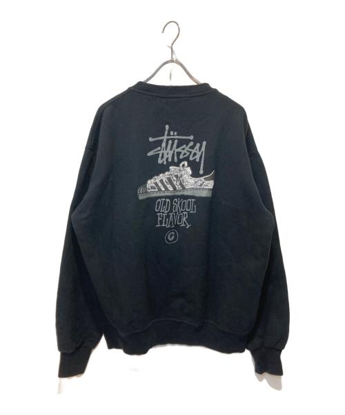 stussy（ステューシー）stussy (ステューシー) プリントスウェット ブラック サイズ:Ｌの古着・服飾アイテム