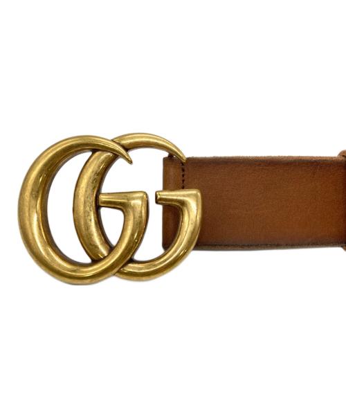 GUCCI（グッチ）GUCCI (グッチ) GGマーモント レザー ベルト ブラウンの古着・服飾アイテム