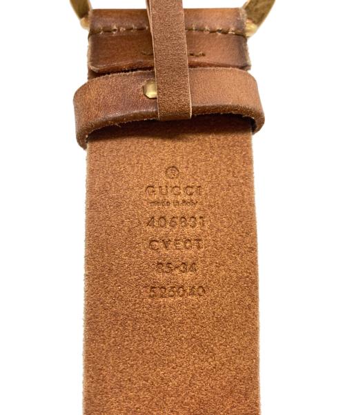 GUCCI（グッチ）GUCCI (グッチ) GGマーモント レザー ベルト ブラウンの古着・服飾アイテム