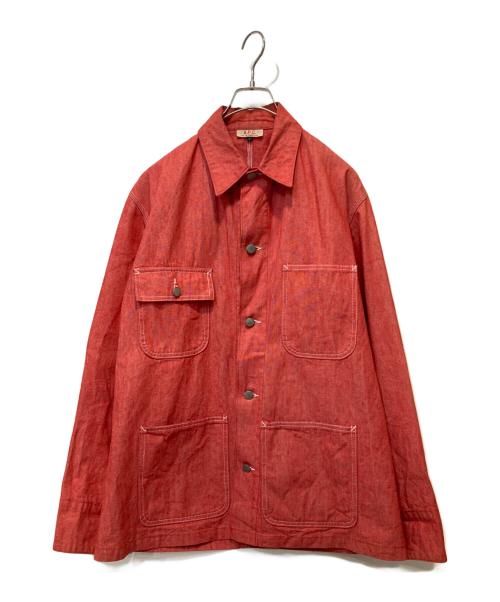 A.P.C.（アーペーセー）A.P.C. (アーペーセー) コットンシャンブレーカバーオール レッド サイズ:1の古着・服飾アイテム