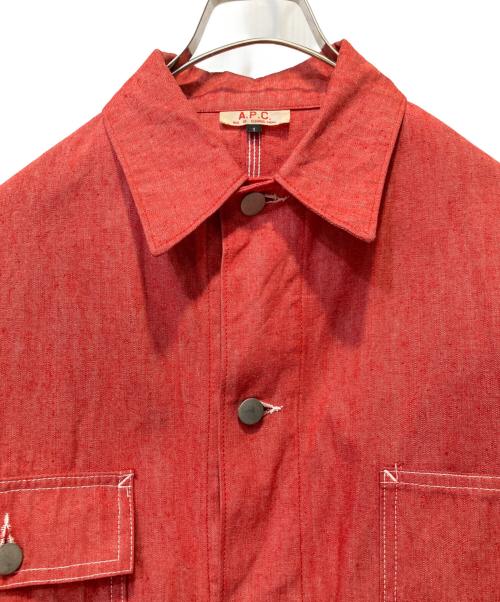 A.P.C.（アーペーセー）A.P.C. (アーペーセー) コットンシャンブレーカバーオール レッド サイズ:1の古着・服飾アイテム
