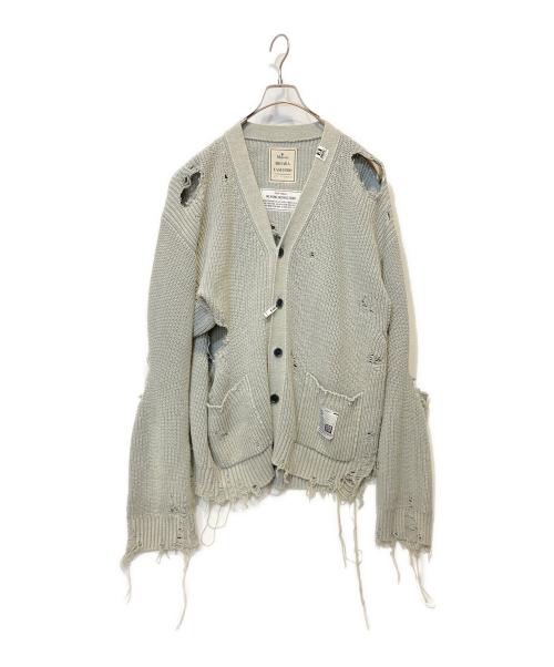 Maison MIHARA YASUHIRO（メゾン ミハラ ヤスヒロ）Maison MIHARA YASUHIRO (メゾン ミハラ ヤスヒロ) Bleached Knit Cardigan ブルー サイズ:46の古着・服飾アイテム
