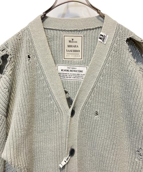 Maison MIHARA YASUHIRO（メゾン ミハラ ヤスヒロ）Maison MIHARA YASUHIRO (メゾン ミハラ ヤスヒロ) Bleached Knit Cardigan ブルー サイズ:46の古着・服飾アイテム