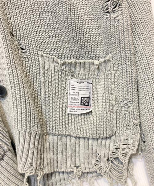 Maison MIHARA YASUHIRO（メゾン ミハラ ヤスヒロ）Maison MIHARA YASUHIRO (メゾン ミハラ ヤスヒロ) Bleached Knit Cardigan ブルー サイズ:46の古着・服飾アイテム