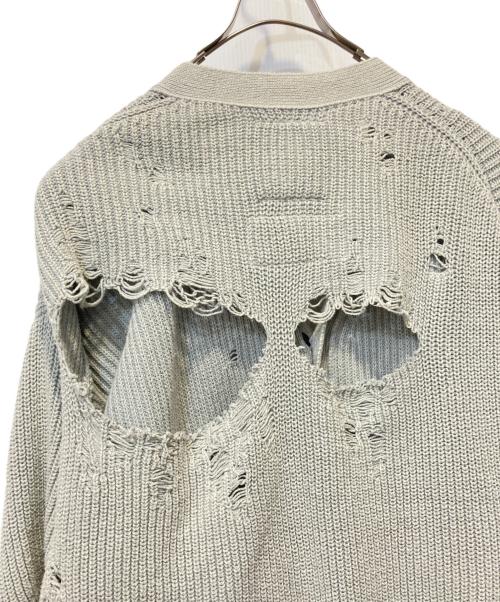 Maison MIHARA YASUHIRO（メゾン ミハラ ヤスヒロ）Maison MIHARA YASUHIRO (メゾン ミハラ ヤスヒロ) Bleached Knit Cardigan ブルー サイズ:46の古着・服飾アイテム