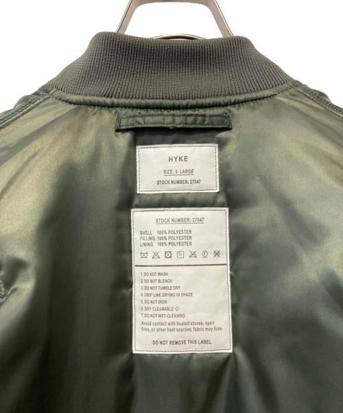 HYKE（ハイク）HYKE (ハイク) MA-1ジャケット カーキ サイズ:3の古着・服飾アイテム